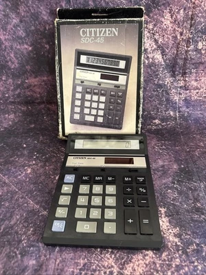 Citizen SDC 45 12-Digit Two Power Electronic Desktop Tax Calculator Vintage - Image 1 of 3