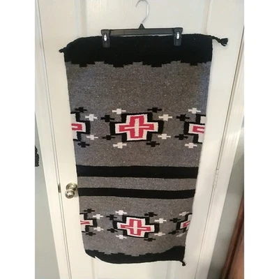 Alfombra/colgante de pared/manta de sillín vintage del suroeste mexicano 46" x 21" Foto 1 de 4