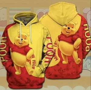 Disney Winnie The Pooh Red And Yellow 3D Hoodie, Unisex All Size - Picture 1 of 5
