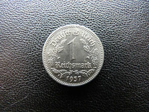 Germany 1937 A 3rd Reich SS Nazi Eagle 1 Reichsmark mark nickel Coin H - Picture 1 of 3