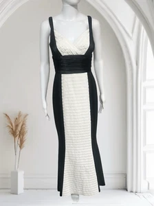 Carmen Marc Valvo Black & White Evening Gown - Picture 1 of 6