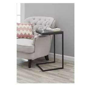 Mainstays C-Shape Metal End Table, Espresso/Black - Picture 1 of 3