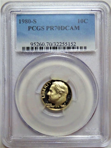 1980-S  ROOSEVELT DIME  PCGS PR70DCAM  (PRICED BELOW PCGS LIST) Cover