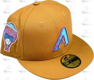 New Era Arizona Diamondbacks '98 Wheat Purple Grey 59Fifty 5950 Patch Fitted - Image 1 of 4