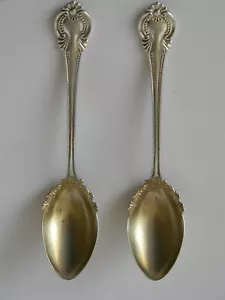 (2) Rare 1902 International Silver Irene Gold Wash 5 3/8" Five O'Clock Teaspoons - Picture 1 of 6
