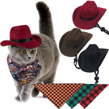 Pet Hat Dog Cowboy Hat Triangle- Scarf Set Headgear Cat Funny Headwear