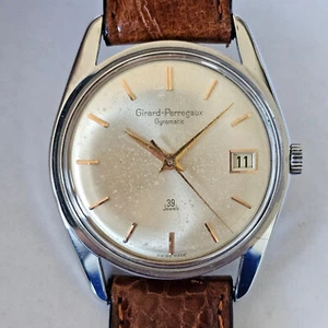 GIRARD PERREGAUX-"GYROMATIC"-39 JEWELS-TUTTO ACCIAIO-CASSA A VITE-TUTTO FIRMATO - Picture 1 of 24