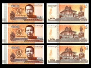 Pick 65 CAMBODIA 100 Reils * 3 UNCIRCULATED CRISP NOTES * SEE PHOTOS * BX-95d - Picture 1 of 1