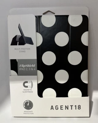 Agent18 iPad Stand Case FlipShield (Gen 2, 3 & 4) - Black/White Dots & Pink - Image 1 of 2