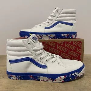 NIB Vans Sk8 Hi Paint Splatter True White Sneaker Skateboard Mens Size 7 NEW - Picture 1 of 6