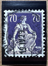 1907-25 Switzerland Helvetia 70c Stamp | YT #207 Mi #171x Sc #142 | Used