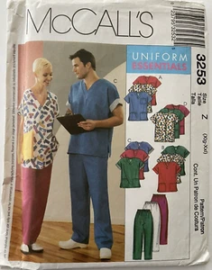 McCall's Sewing Pattern #3253, Size XL-XXL, Misses' & Men's Uniform Tops & Pants - Picture 1 of 3