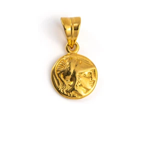 Ciondolo antica dea greca Atena ~ oro 14 carati ~ gioielli greci antichi - Foto 1 di 3