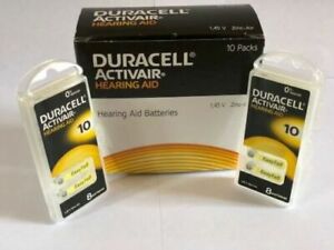 Duracell Activair Hearing Aid Batteries Size 10 Exp 2027 - 8 to 240 Batteries
