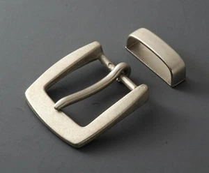 1 3/8" (35 mm) Hebilla de cinturón, lazo (#8180AB) Pin de punta Metal Color Gris NUEVO - Imagen 1 de 11