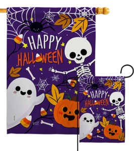 Happy Halloween Garden Flag Fall Small Decorative Gift Yard House Banner - Picture 1 of 13