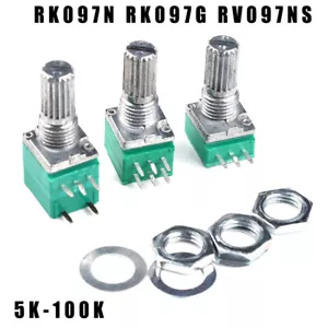 B Type Poti Rotary Potentiometer Linear 5K-100K RK097N RK097G RV097NS Mono/Stereo - Picture 1 of 7