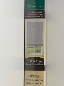 Radiance 23 In x 64 In Thermal Fabric Roman Shade. Slate Colored - Picture 1 of 9