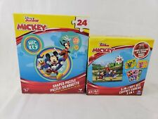 Set of 2 Disney Mickey Mouse Clubhouse 24 pc Puzzles Memory Match Cards Dominoes