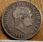 1819 Genuine British Silver Coin, King George III, Half-Crown, Some Good Detail