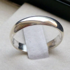 4mm 925 STERLING SILVER MEN'S/WOMEN'S WEDDING BAND RING SIZE 3-15 - Picture 1 of 3
