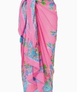 NWT LILLY PULITZER Pareo Scarf, Havana Pink, Casa Jaguar - Picture 1 of 10