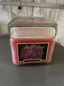Village Candle Limited Edition Peony Petals 2 Wick Jar USED Rare Flowers 26 oz - Picture 1 of 5