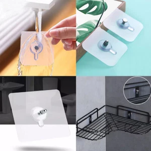 US 30Pc 2.36''Seamless Hang Screw Nail Sticker Mount Wall Shelf Adhesive Hook - Picture 1 of 20