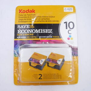 OEM Kodak Color Ink 10C Twin Pack 2 Cartridges 420 Pages Each Kodacolor 4K4026-B
