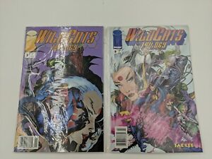 Lot d'images de bandes dessinées en kiosque à journaux WildCATS Trilogy #1 & #3 1993 Jae Lee neuf comme neuf +