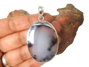 COLGANTE ÓPALO dendrita plata esterlina 925 de piedras preciosas - caja de regalo - Imagen 1 de 6