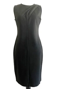 Talbots Sheath Dress Petites Size 6P Black Fitted Stretch Sleeveless Crew Neck - Picture 1 of 11