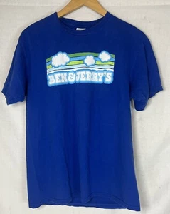 Ben & Jerry’s Blue Cloud Pattern T-shirt Staff Uniform 19x26” - Picture 1 of 7