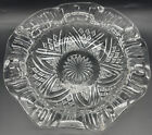 VINTAGE CLEAR GLASS FLUTED EDGE STAR DIAMOND PATTERNED SWEET DISH FRIUT BOWL