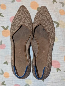 Rothy's The Point Driftwood Spot Textile Ballet Flats Leopard Women's Size 9.5 - Picture 1 of 11
