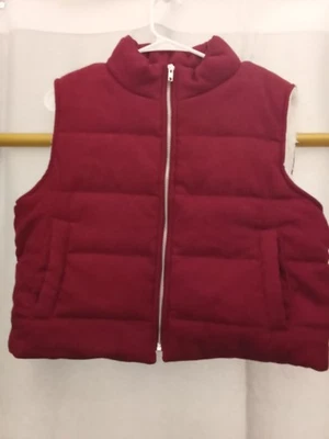 Active USA Corduroy Jacket Red Woman’s Large Full Zip Bomber Puffer Vest - Image 1 of 4