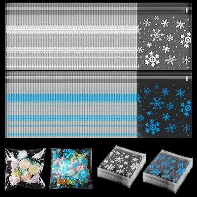 Bolsas de galletas de invierno Yinder 500 piezas copo de nieve 5,5 pulgadas, azul, blanco  Foto 1 de 4