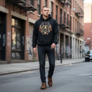 Sudadera con Capucha Harley-Davidson Para Hombre Grande Negra Motociclista Motocicleta Route 65 Indianola IA - Imagen 1 de 14