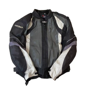 Cortech VRX Air Motorcycle Jacket Mens M Black Grey Padded Mesh Lined Zip Up - Picture 1 of 4