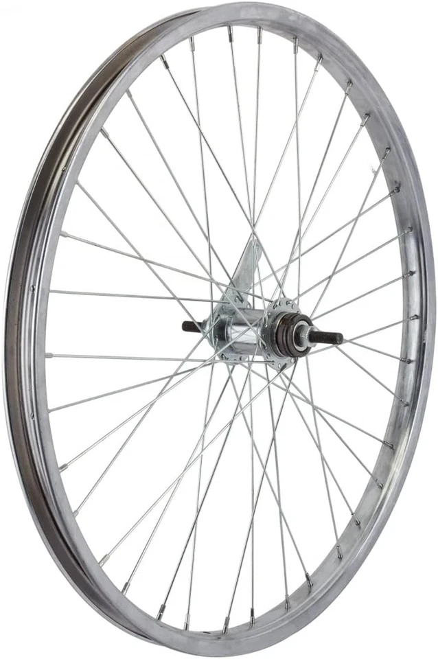 Rear Bicycle Wheel with Coaster Brake, 24 X 1.75, 36H, Steel, Bolt On, Silver - Image 1 of 1