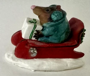 Wee Forest Folk MO-03"MOLE'S RED SLED" (C)1995 Annette P (Ret. 1996) w/WFF Box - Picture 1 of 14