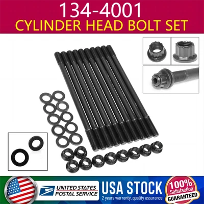 FOR 93-01 HONDA PRELUDE H22 ENGINE 12-POINT CYLINDER HEAD STUDS GASKET SET BLACK Foto 1 de 4