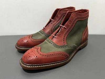 Bota Oxford Allen Edmonds Santa Mok Punta de Ala - Rojo Verde Talla 9.5 NUEVA Foto 1 de 4
