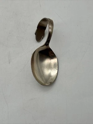 Cuchara para bebé Wolfenden de plata de ley curvada de colección 15 gramos Foto 1 de 4
