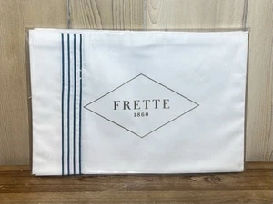 Frette Cruise 1860 Collection STANDARD Pillowcases White/Peacock Blue Embroidery - Bild 1 von 4