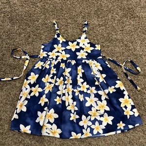 Hawaiian Made Royal Creations Girls BlueFloral Summer Dress XL A29 - Picture 1 of 3