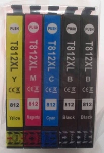 Generic Compatible Epson T812XL Ink Cartridges-Cyan, Magenta,Yellow & 2 Black - Bild 1 von 2