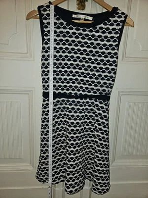 Max Studio Kleid Sommerkleid Mini kurz Blau Weiß Mit Spitze S 36 - Bild 1 von 4