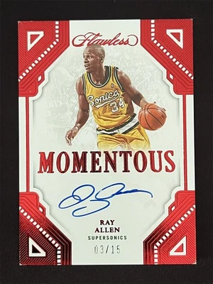 2022-23 Panini Flawless Ray Allen #MA-RAY Ruby Momentous Autographs Auto /15 - image 1 of 2