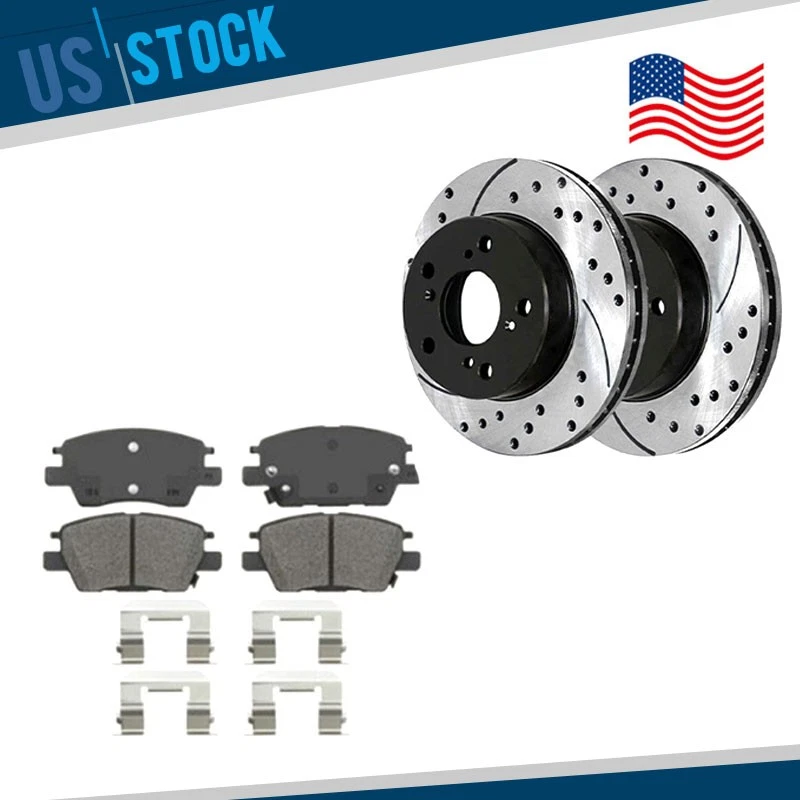 Rotores de freno de disco perforados delanteros + pastillas de freno para Chevy Cruze Volt 2016 2017 2019 Foto 1 de 4